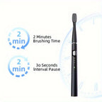 Electric Toothbrush Portable USB Rechargeable 6 Replaceable Heads Suitable for Travel