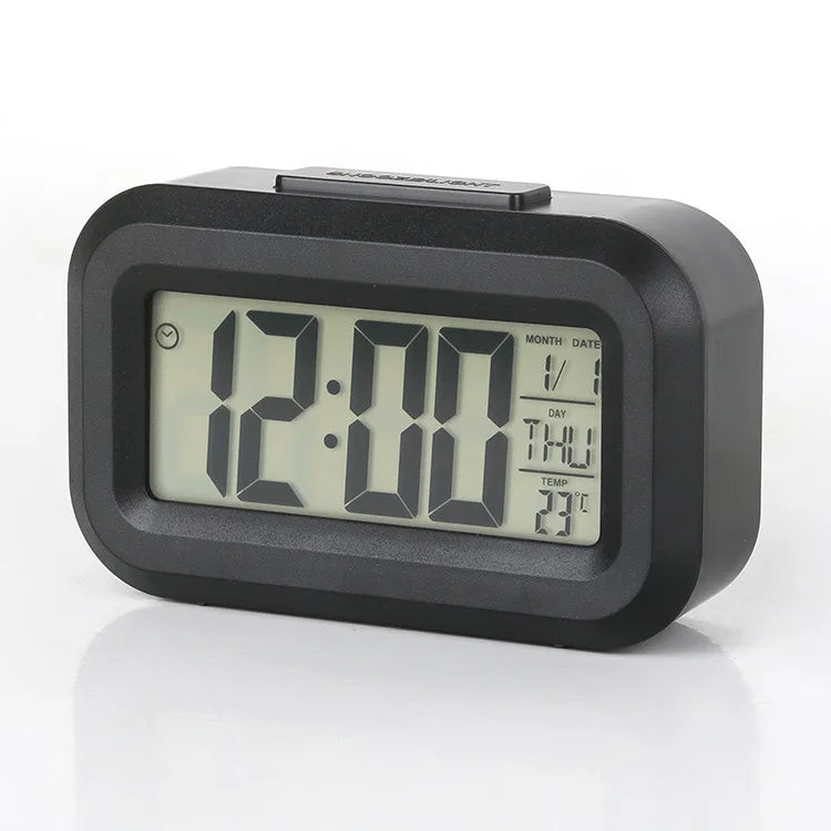 Alarm Clock Digital LED Electronic Backlight Snooze Calendar Home Office Desktop Screen Display Watch