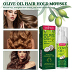 Olive Oil Hair Styling Mousse Long Lasting Reduces Frizz Prevents Breakage Maintains Curls