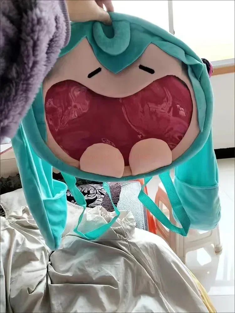 Hatsune Miku Shoulder Bag Backpack Cute Anime Girl Plush Cartoon Kawaii Student Bag Kids Gifts