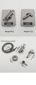 ULA Portable Bidet Sprayer Set Black Stainless Steel Toilet Bathroom Shower Head