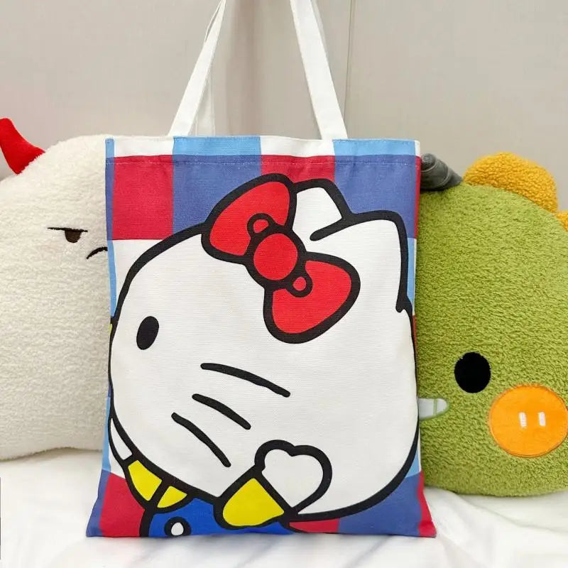  Hello Kitty Large Capacity Canvas Bag Fashion Shoulder Bag Holiday Gift for Girls