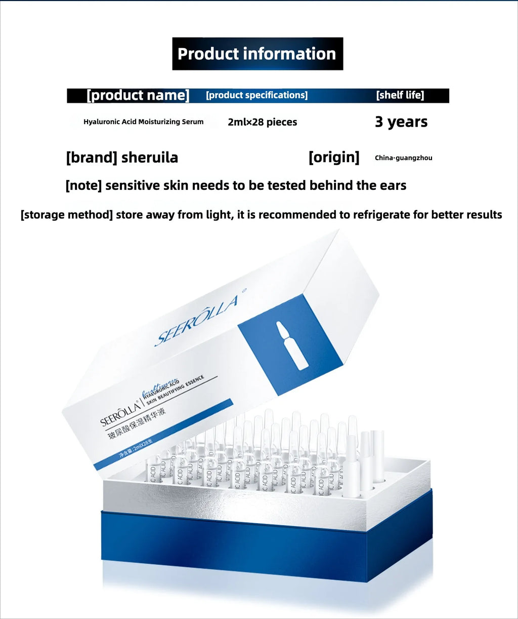 Hyaluronic Acid Serum Anti-Aging Moisturizing Hydrating Whitening