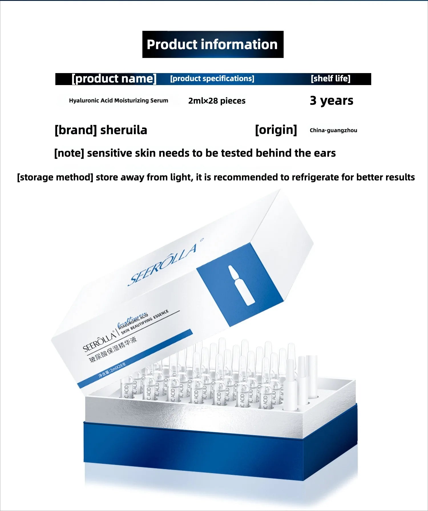 Hyaluronic Acid Serum Anti-Aging Moisturizing Hydrating Whitening