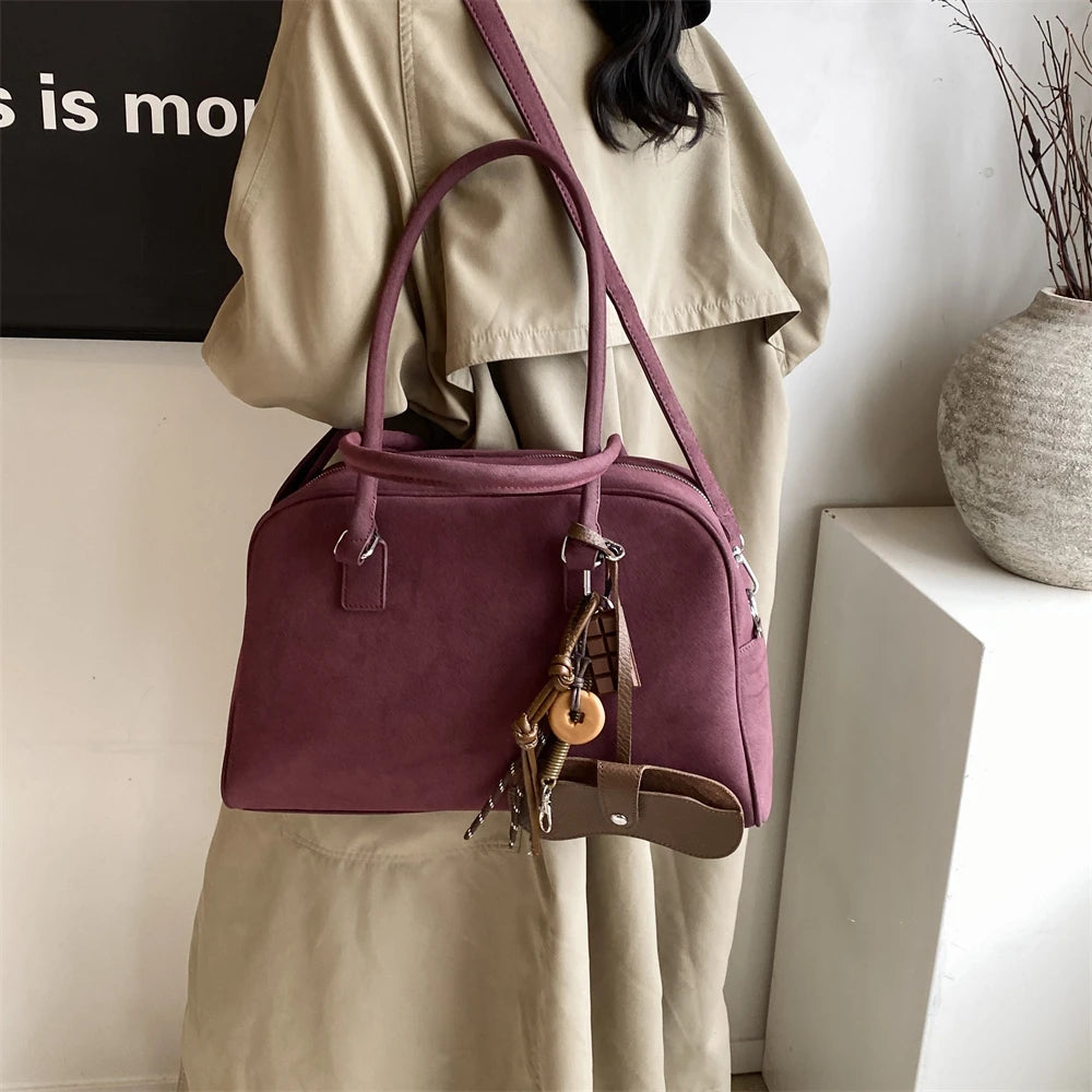 Big Size Women Bags Suede Large Capacity Shoulder Crossbody With Long Strap
