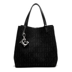 Fashion New Solid Color Women's Bucket Bag Large Capacity Letter Design Small Card Bag Accessories Handbag