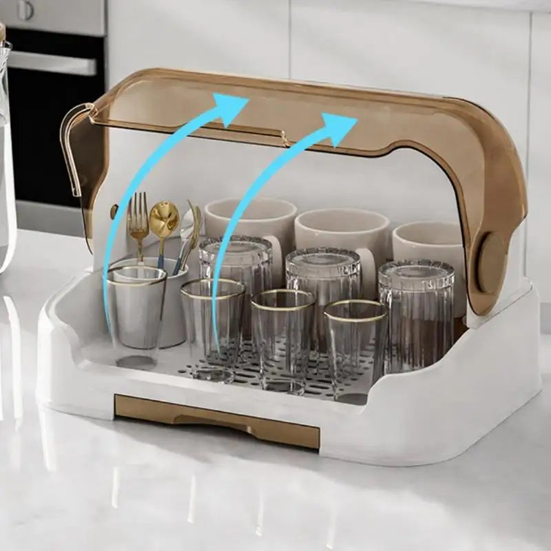 Baby Bottle Drying Rack With Removable Drip Tray Portable Storage Box With Lid