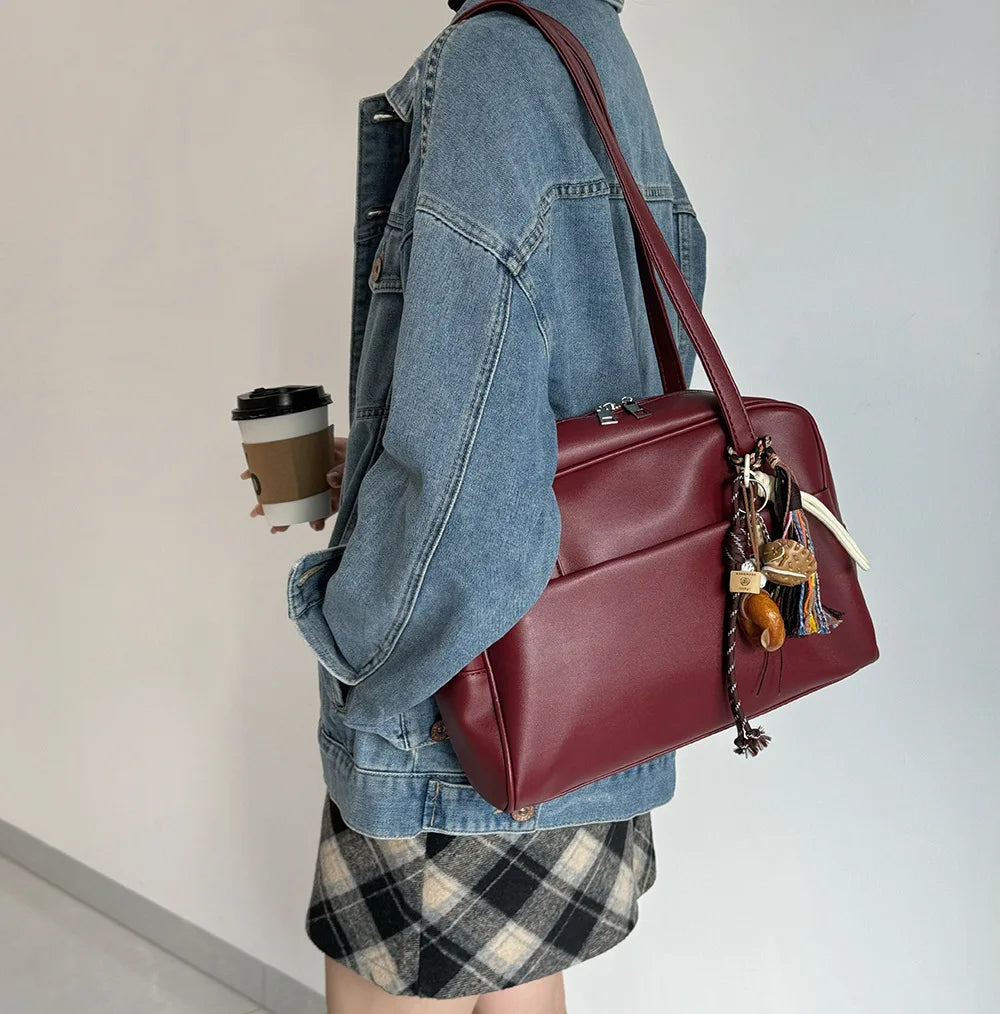 CGCBAG Vintage Designer Luxury Women Tote Casual Large Shoulder Bag High Quality Leather Ladies Handbags