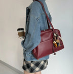 CGCBAG Vintage Designer Luxury Women Tote Casual Large Shoulder Bag High Quality Leather Ladies Handbags