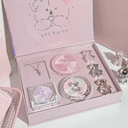 ART VALUE 7PC Makeup Set 3 Colors Lip Mud Pressed Powder Blush Eyeshadow Necklace