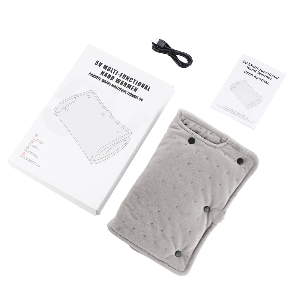 USB Portable Hand Warmer Rechargeable Plush Reusable Electric Heater Home Winter Feet Abdomen