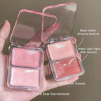 Two-Color Jelly Glow Blush pink apricot red rouge Korean cream texture brightening