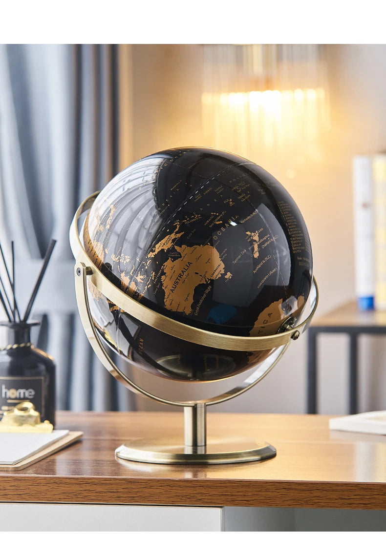 Retro World Globe Learning Map Kids Study Desk Geography Education