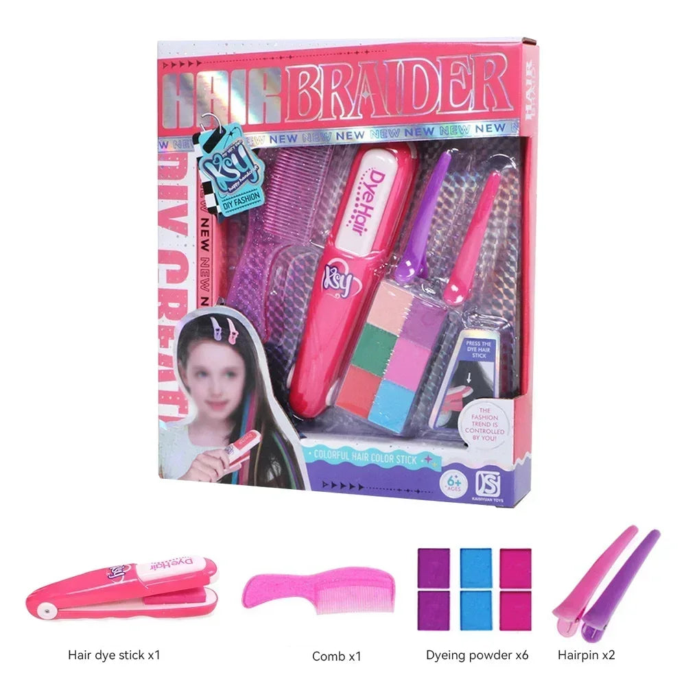 Color Hair Stick Set Washable Chalk Toy Temporary Bright Hair Dyeing Comb Children