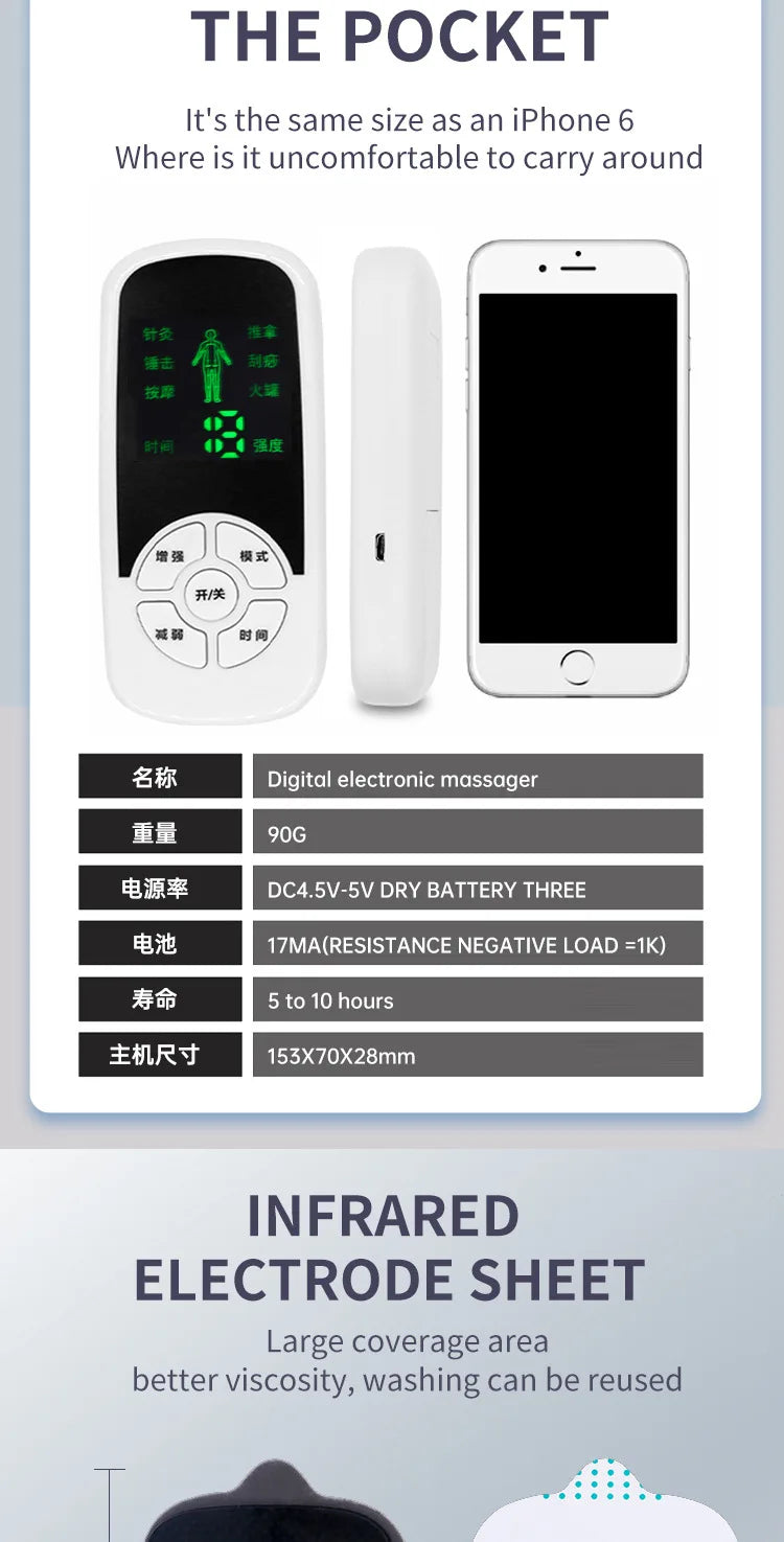 Multi-functional 6 Modes Tens Unit Machine Electro stimulator Digital Massager