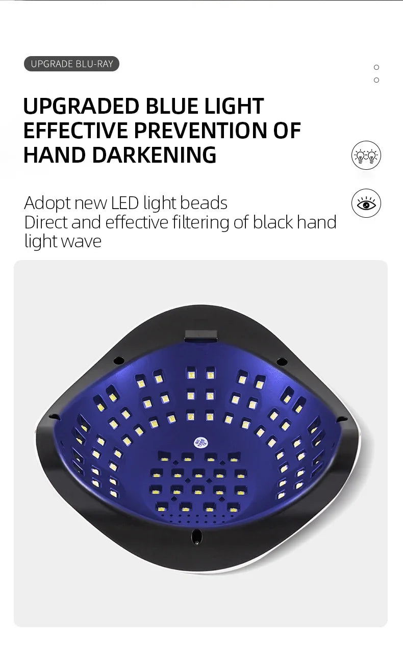 320W Professional Nail Dryer For Manicure Powerful UV Gel Lamp 72 LEDS UV Gel Varnish LCD Display Nail Salon Equipment