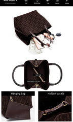 Fashion New Solid Color Women's Bucket Bag Large Capacity Letter Design Small Card Bag Accessories Handbag