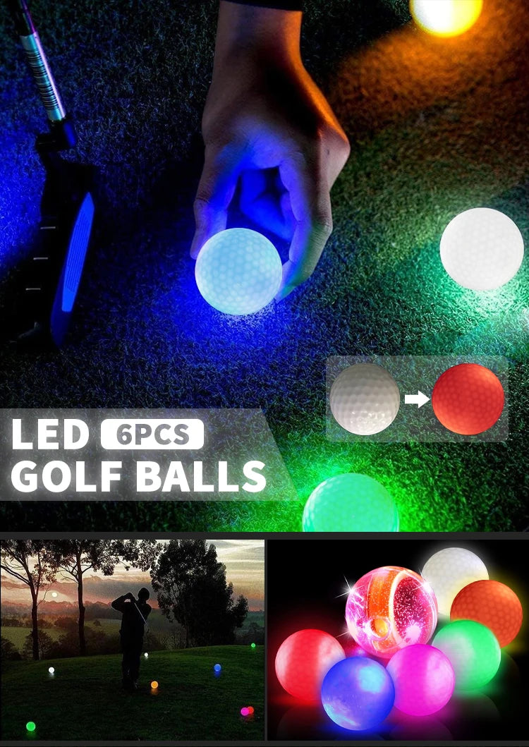 Caiton Night Glow Golf Balls – Set of 6, Perfect Gift for Golf Lovers