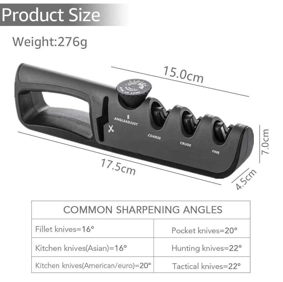 Knife Sharpener 5 in 1 Adjustable Angle Scissors Sharpening