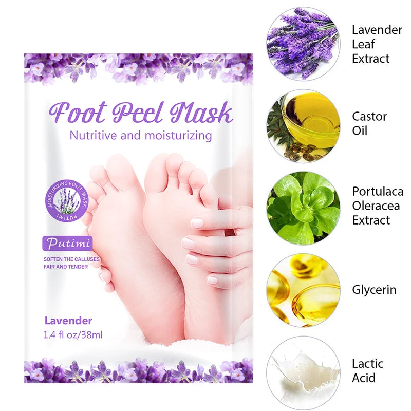 6 packs Exfoliating Foot Mask Dead Skin Remover Moisturizing