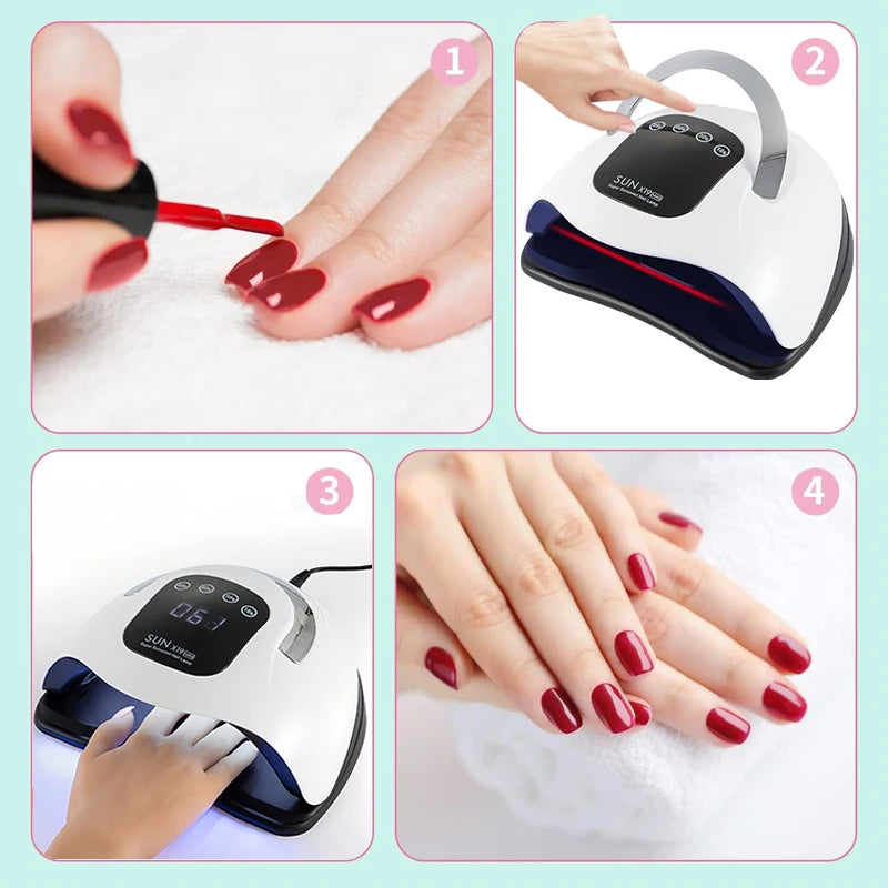 320W Professional Nail Dryer For Manicure Powerful UV Gel Lamp 72 LEDS UV Gel Varnish LCD Display Nail Salon Equipment