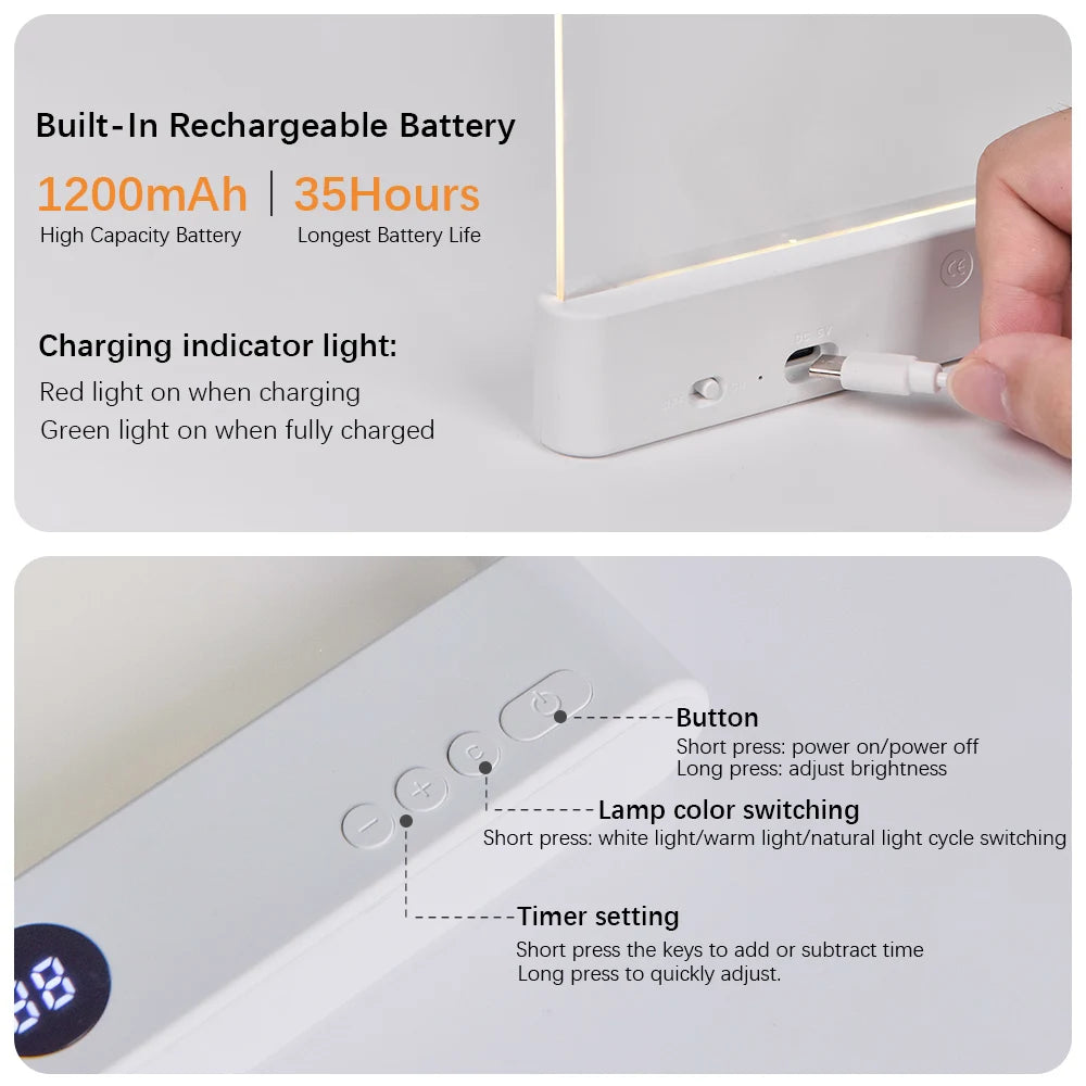 LED Reading Light Book Study Portable Bookmark  Reading in Bed Car Travel