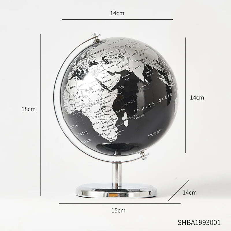 Retro World Globe Learning Map Kids Study Desk Geography Education
