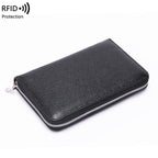RFID Anti-Theft Cowhide Leather Wallet Brush Head Layer Large Capacity