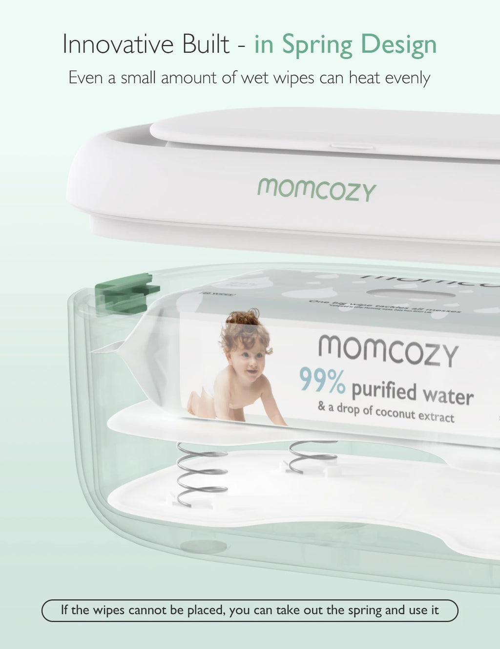 Momcozy Baby Wipe Warmer Large Capacity Fast Even Heating 4 Temperature Settings Night Light