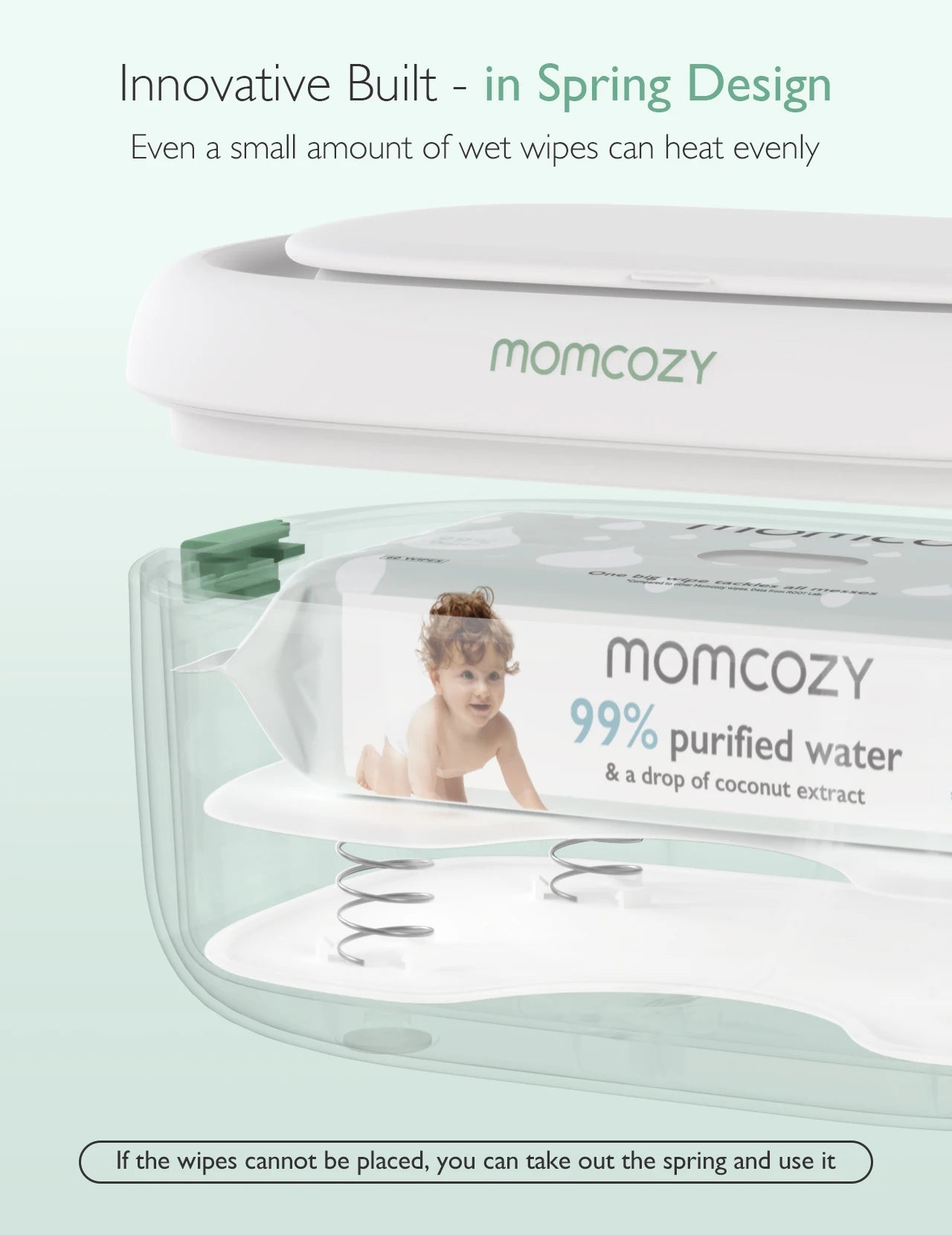 Momcozy Baby Wipe Warmer Large Capacity Fast Even Heating 4 Temperature Settings Night Light