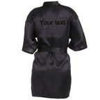 Customized Name Date Wedding Bathrobe Faux Silk Bridal Robe Bridesmaid