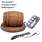 Whiskey Smoker Kit with Wood Chips 4 Flavors Old Fashioned Drink Smoker Infuser Cocktails Bourbon Gifts