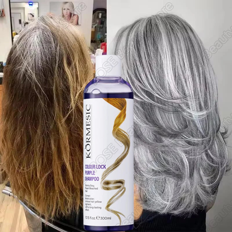 Professional Purple Shampoo Yellow Removal Post Dyeing Gray Hair Bleached Highlighted Revitalize 300ml