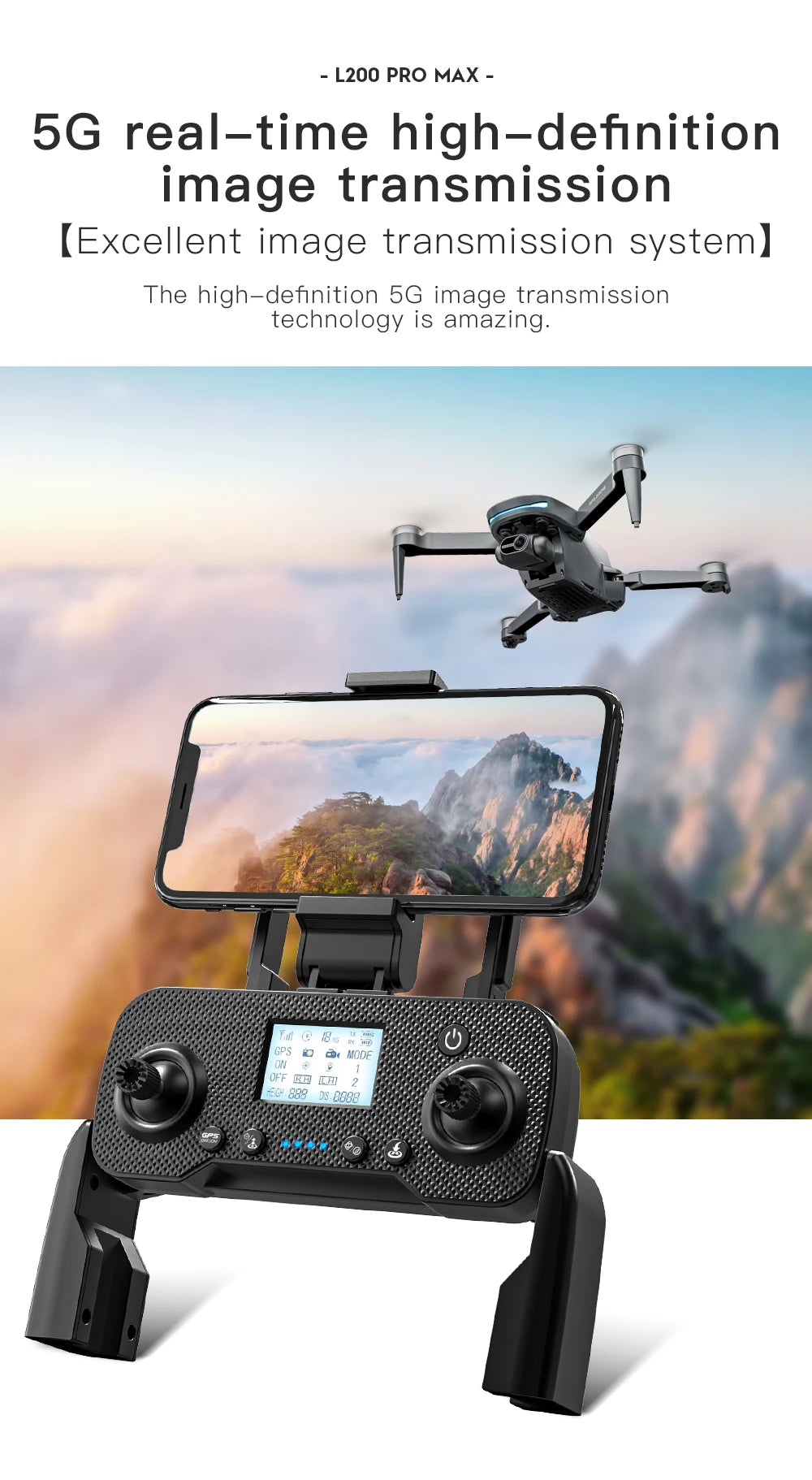 L200 PRO MAX Brushless Motor 2-Axis Gimbal 4K Professional GPS Drone 360° Obstacle Avoidance 5G WIFI Quadcopter Drone RC