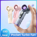 Pocket Turbo Fan Mini Small Wind Summer Cooling Portable Digital Display Wireless Rechargeable Blower