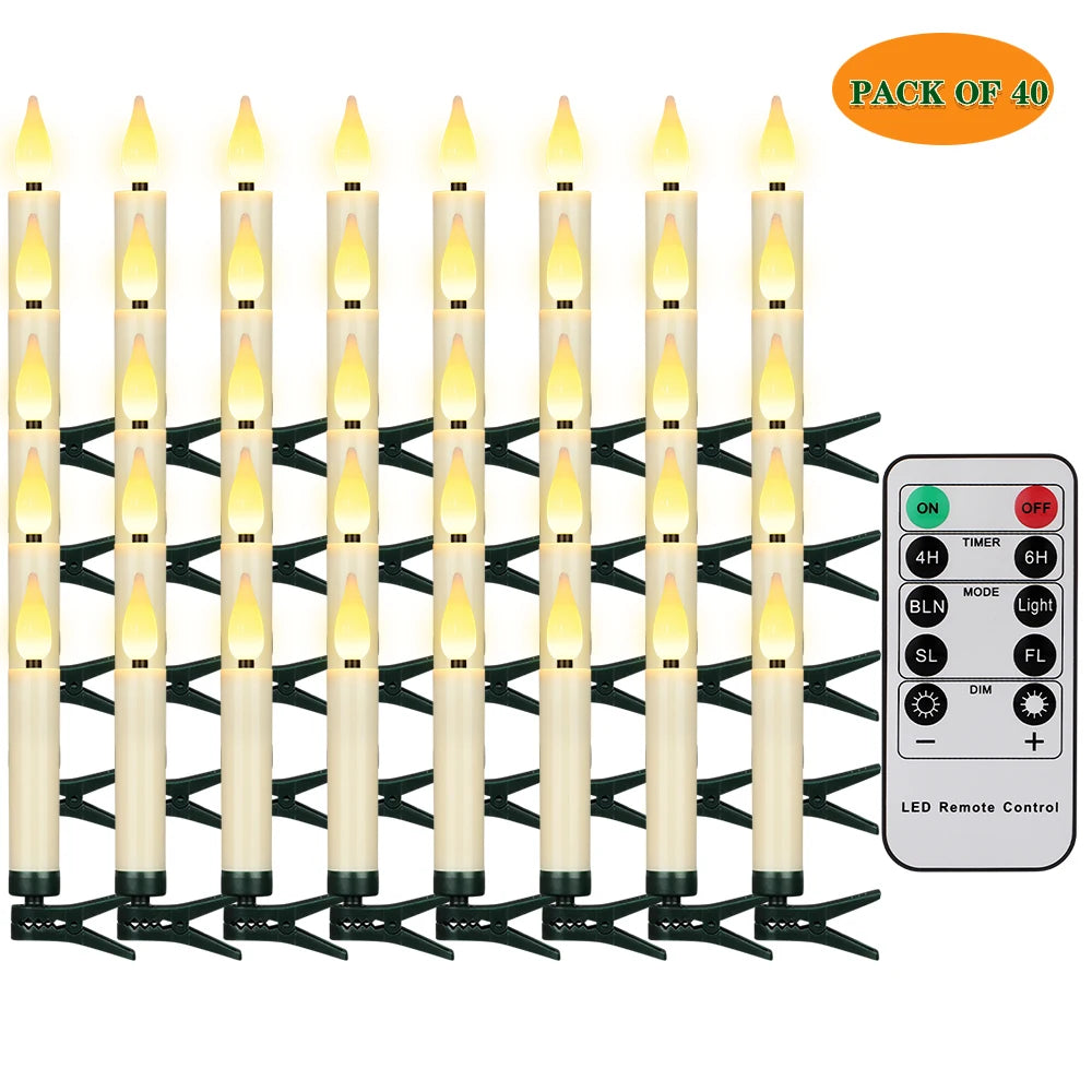 FPOO Candles LED Christmas Timer Remote Flickering Flame