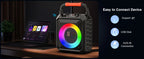Karaoke Machine with 2 Wireless Microphones Portable Speaker LED Lights Kids Adults