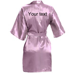 Customized Name Date Wedding Bathrobe Faux Silk Bridal Robe Bridesmaid