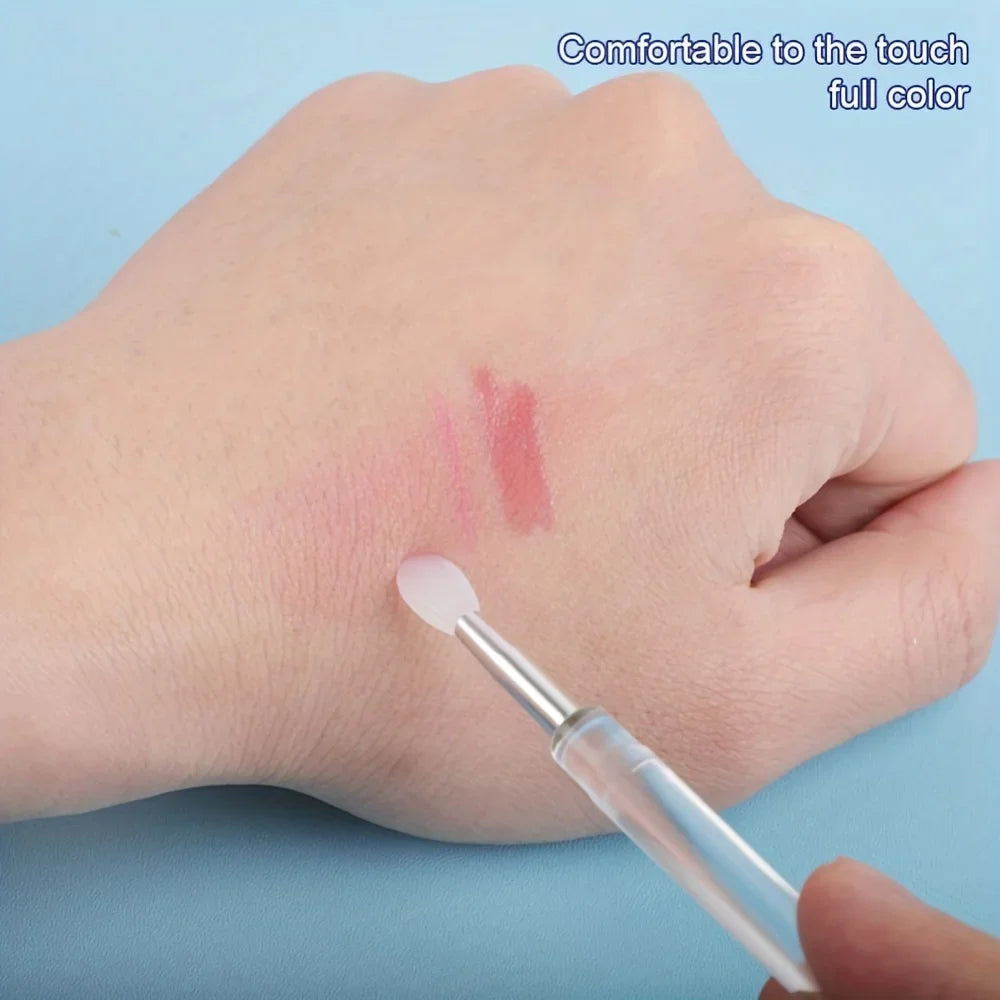 8PCS Silicone Lip Brush with Lid Lipstick Lip Gloss Eyeshadow Applicator