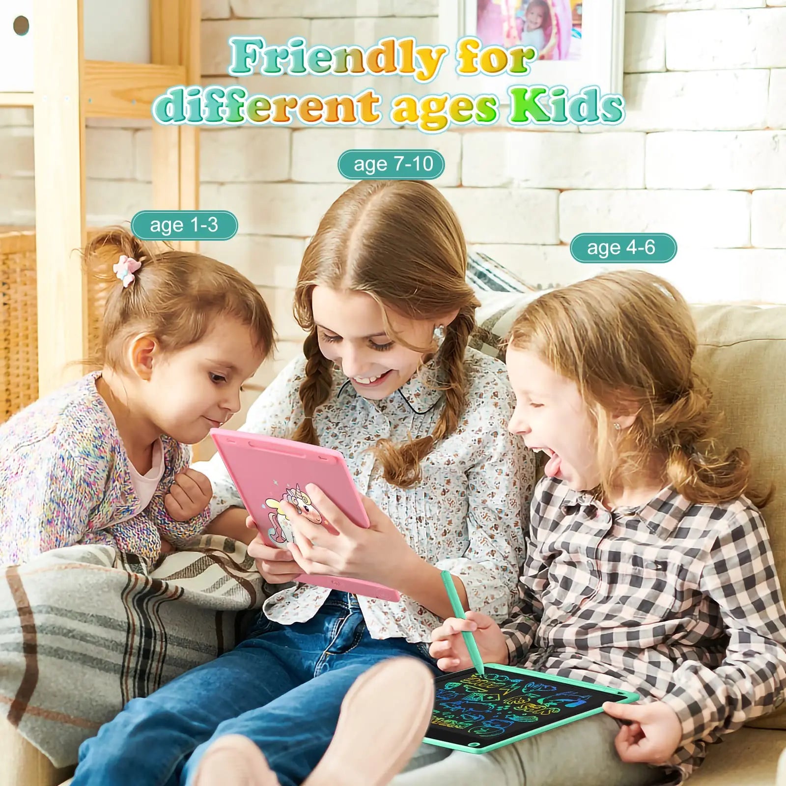 8.5" Led Board Electronic Writing Tablet Sketchpad Magic Erasable Handwriting Pad Kids Gifts icd