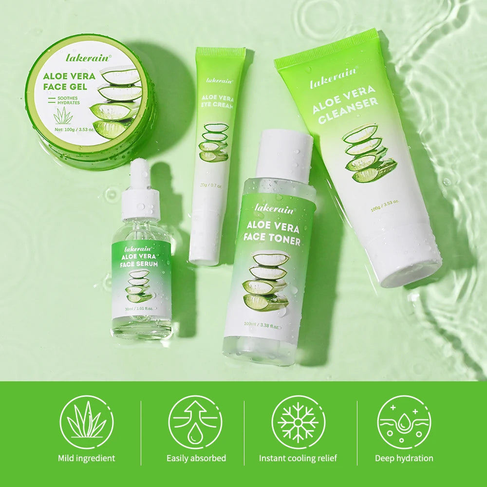 Multi-skin Care Aloe Vera Set Deep Moisturizing Nourishment Whitening Brightening Hydrating