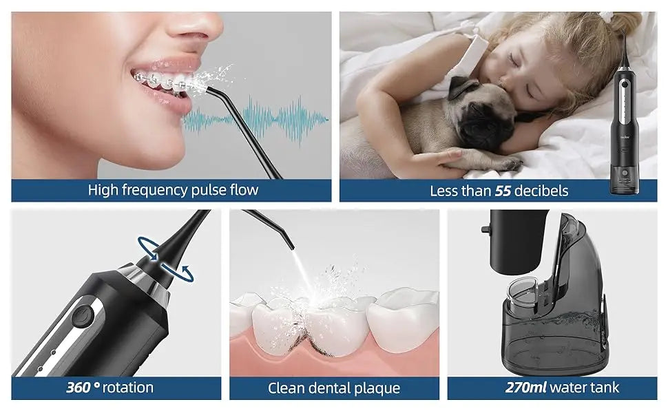 Sejoy Cordless Electric Water Flosser for Teeth Dental Portable Oral Irrigator Rechargeable