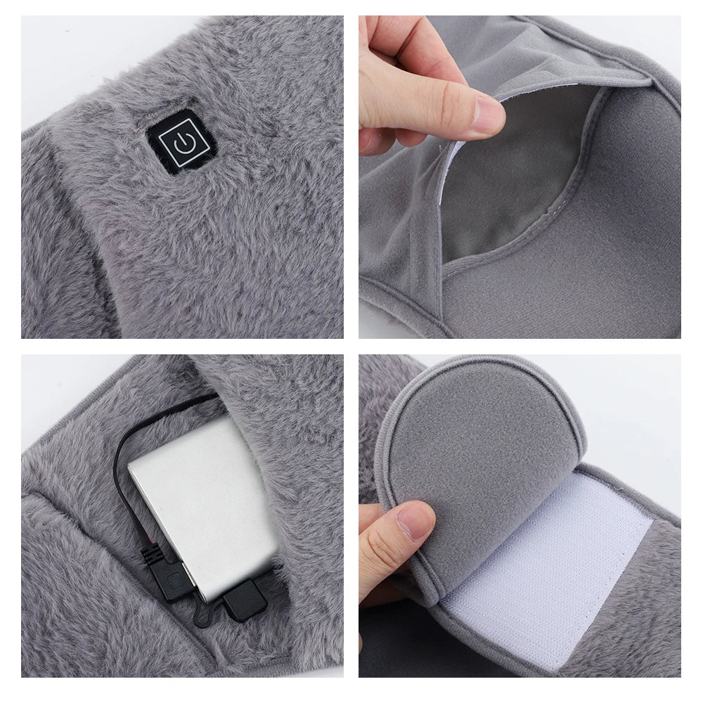USB Portable Hand Warmer Rechargeable Plush Reusable Electric Heater Home Winter Feet Abdomen