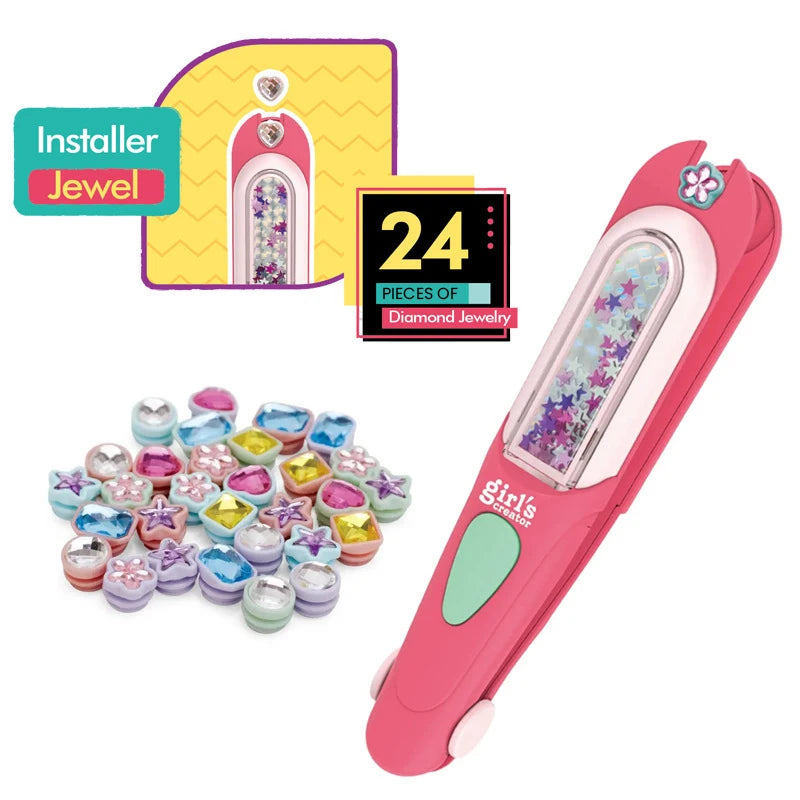 Hair Gem Stamper Kit Jewels Styling Tool Reusable Shining Diamonds Toy Gift