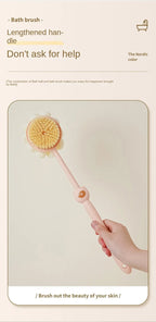 Two Sided Shower Body Brush Silicone Long Handle Back Body Exfoliating