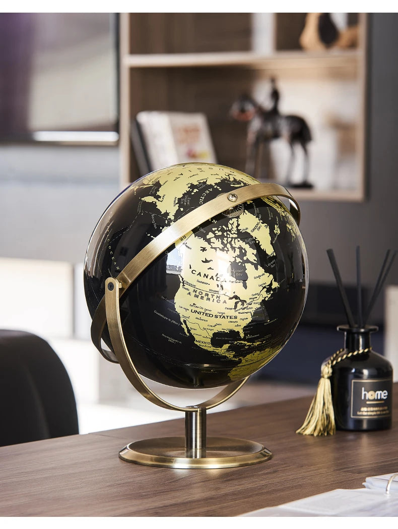 Retro World Globe Learning Map Kids Study Desk Geography Education