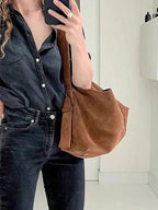 Retro Bag Brown Large Capacity Shoulder Underarm Crossbody Fashion Leisure