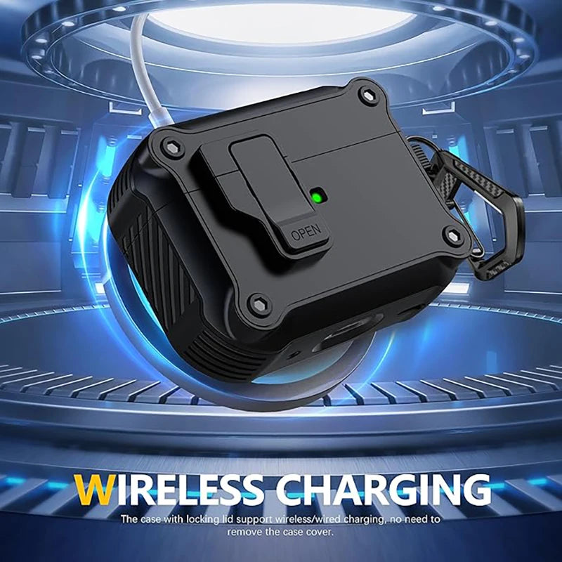 Security Lock Cover for AirPods Pro 3 2025 Pro 3rd Gen 2025 Headphone Fundas With Hook