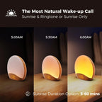 Wood Grain Sunrise Alarm Clock Sound Machine Nightlight Digital Dimmable for Bedroom 26 Sleep Sounds Baby Adults Kids