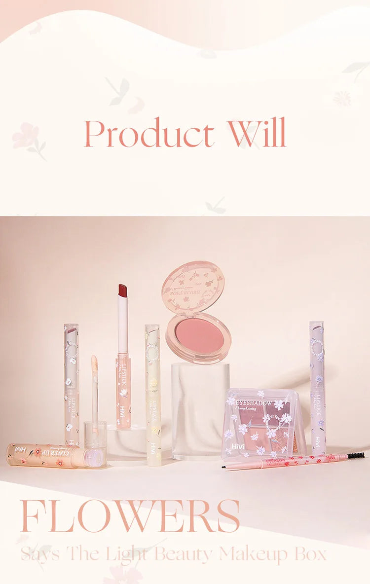 8-Piece Beauty Set with Lipstick Concealer Eyeshadow Eyebrow and Blush Makeup